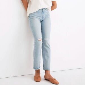 Madewell The High-Rise Slim Crop Boyjean in Dumas Wash Ripped Edition